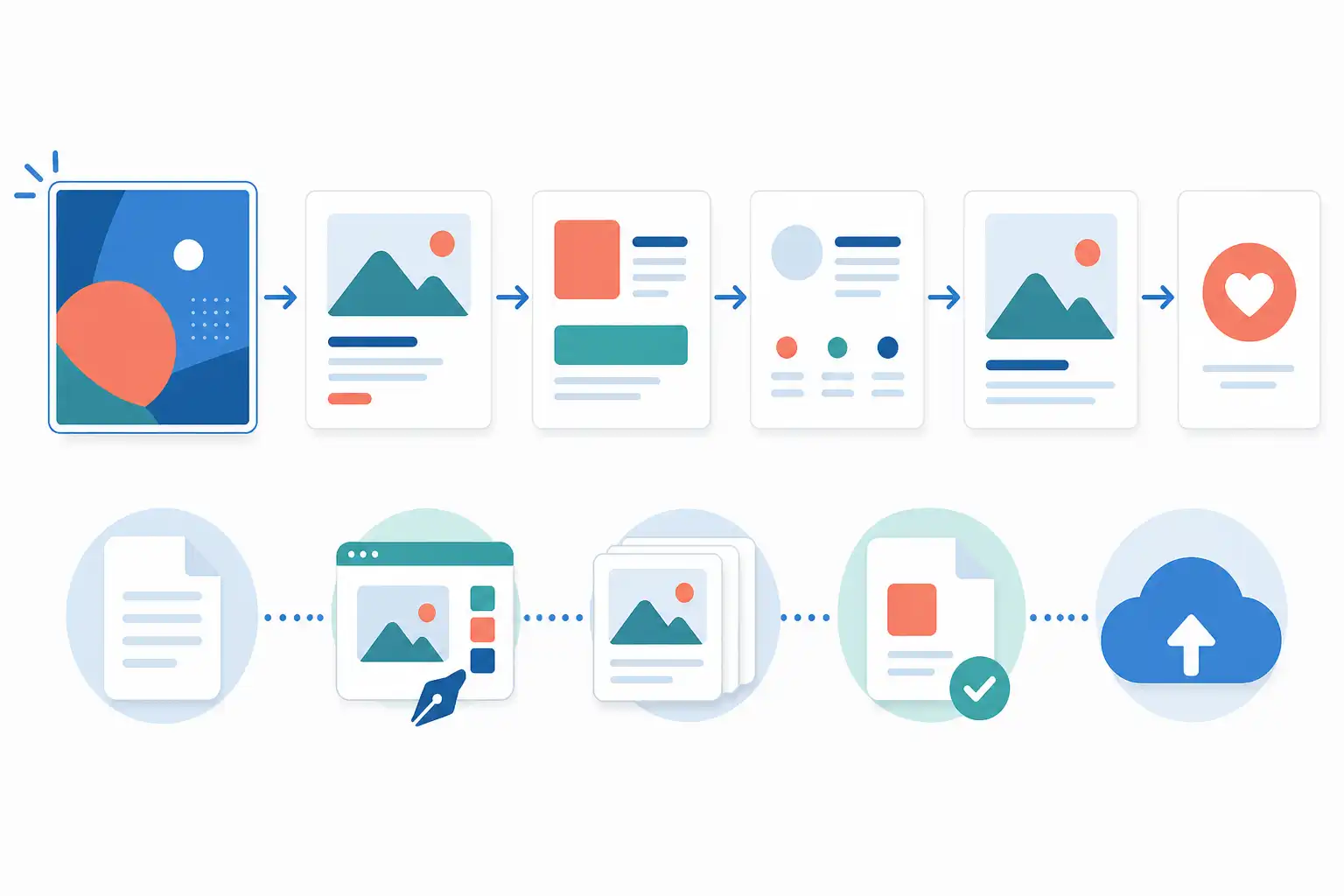 Infografik zu LinkedIn-Karussell als PDF aus InDesign erstellen: Format, Reihenfolge und Export (KI-generiert)