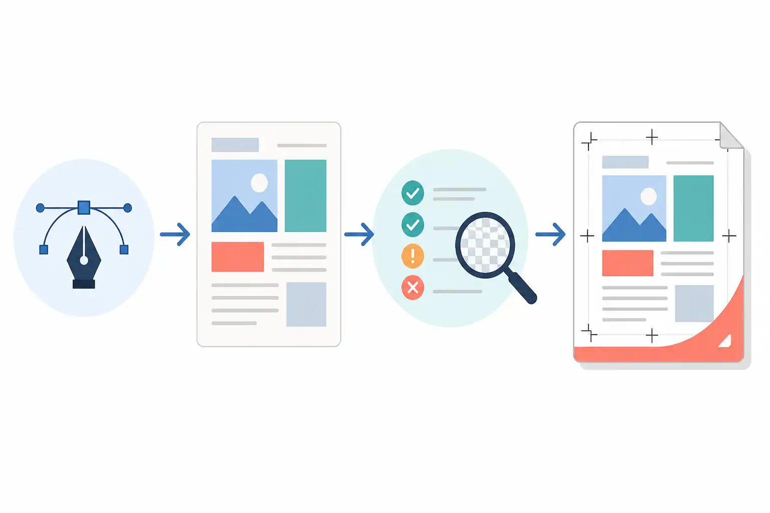 Infografik zu SVG-Dateien in InDesign platzieren: Vektor-Icons sauber für PDF und Druck übernehmen (KI-generiert)